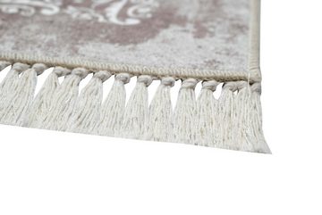 Teppich Teppich design Wohnzimmerteppich Blumen waschbar in braun creme, Teppich-Traum, rechteckig, Höhe: 0.5 mm