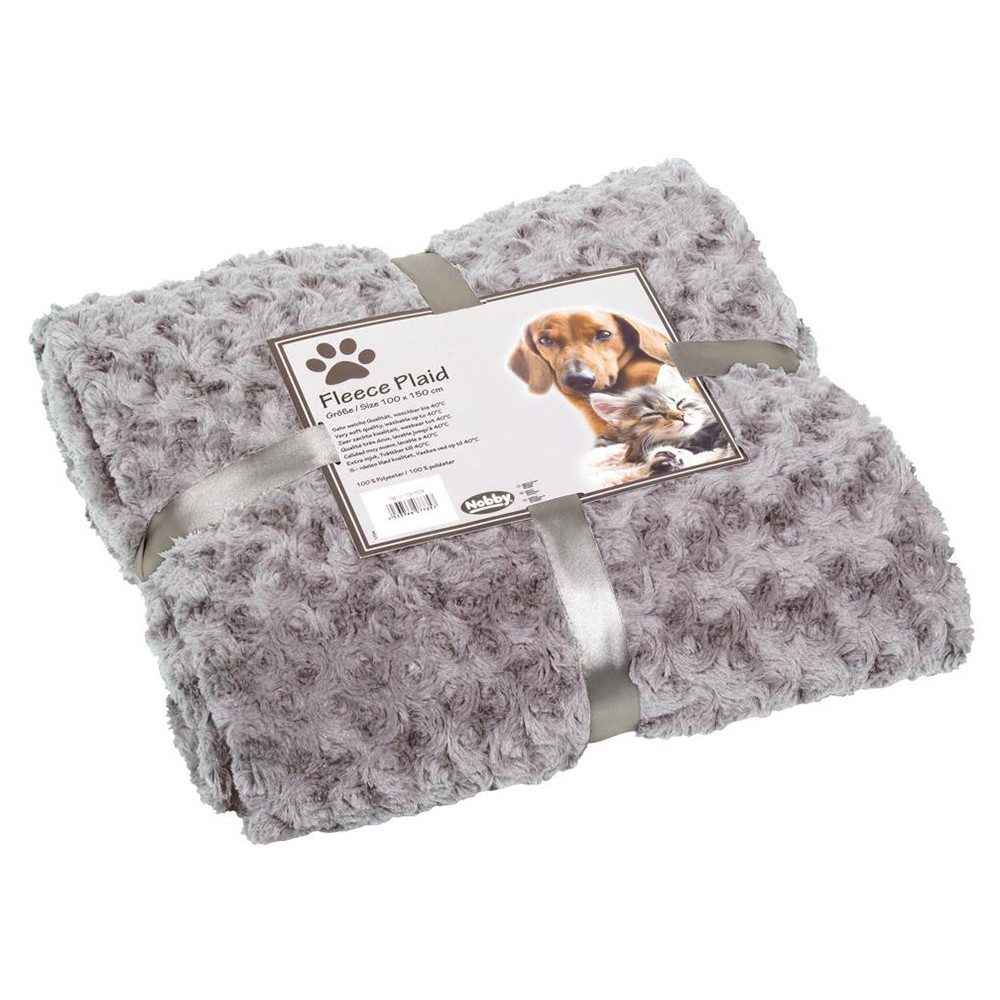 Nobby Tierdecke Katzendecke Fleece Plaid Super Soft hellgrau günstig online kaufen