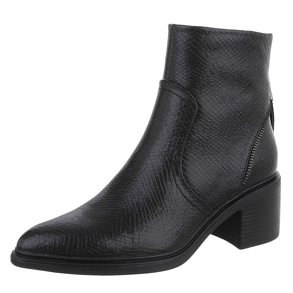 Ital-Design Eleganter Ankle-Stiefel aus strukturiertem Material günstig online kaufen