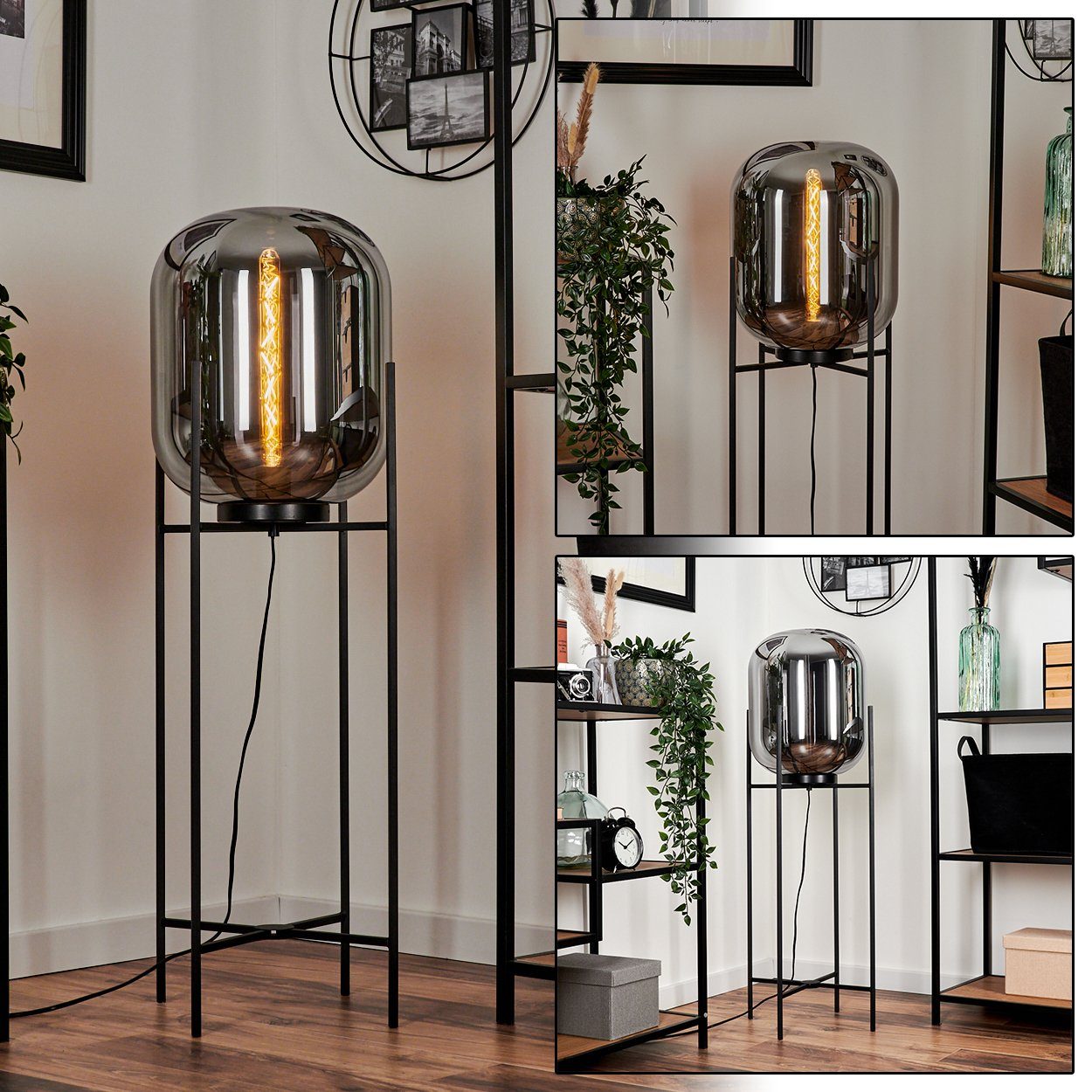 hofstein Stehlampe moderne Stehlampe aus Metall/Glas günstig online kaufen