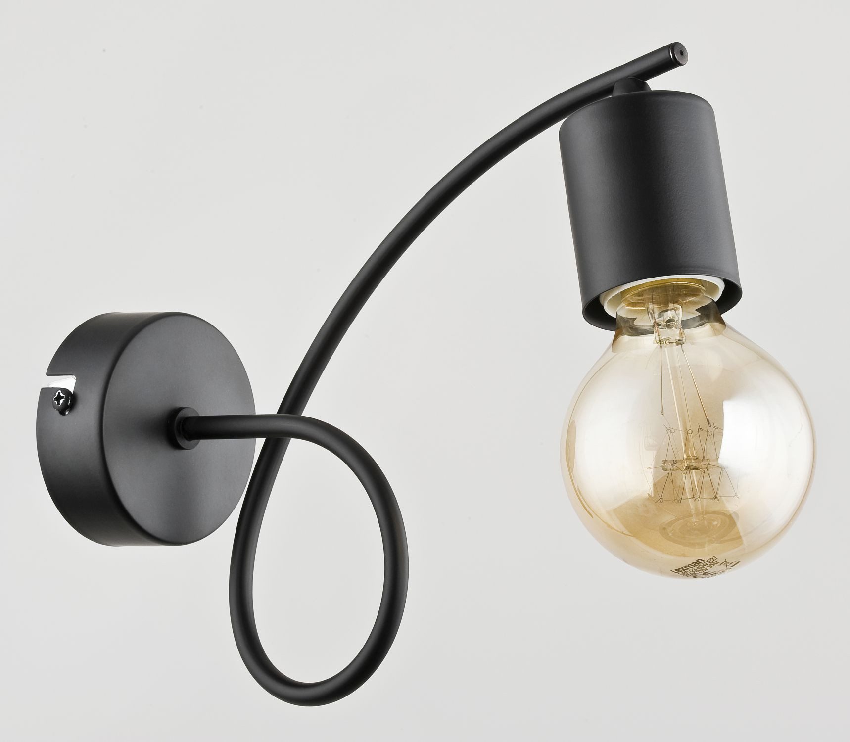 Licht-Erlebnisse Wandleuchte KALMAR, ohne Leuchtmittel, Metall klein H: 22 cm Schwarz Retro Design für E27