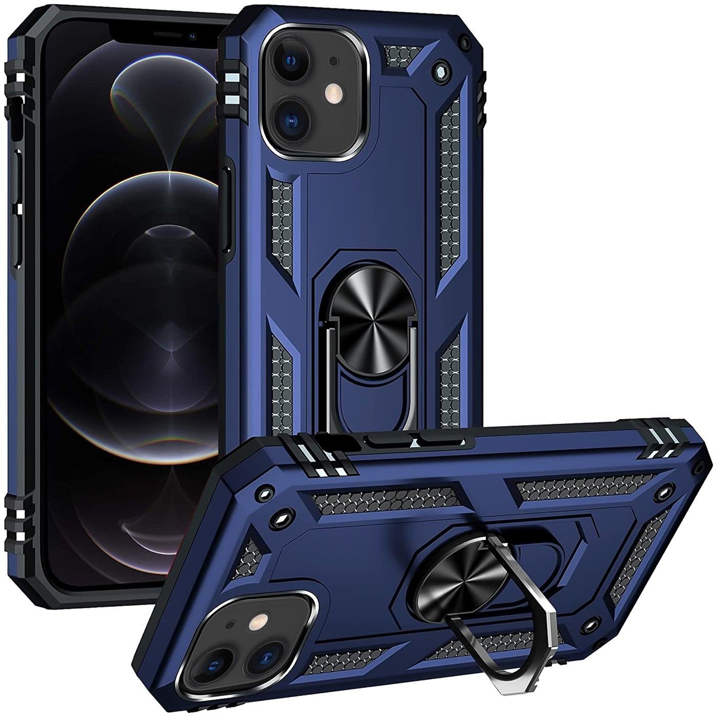 CoolGadget Handyhülle Armor Shield Case für Apple iPhone 12, iPhone 12 Pro 6,1 Zoll, Outdoor Cover Magnet Ringhalterung Handy Hülle für iPhone 12 / 12 Pro