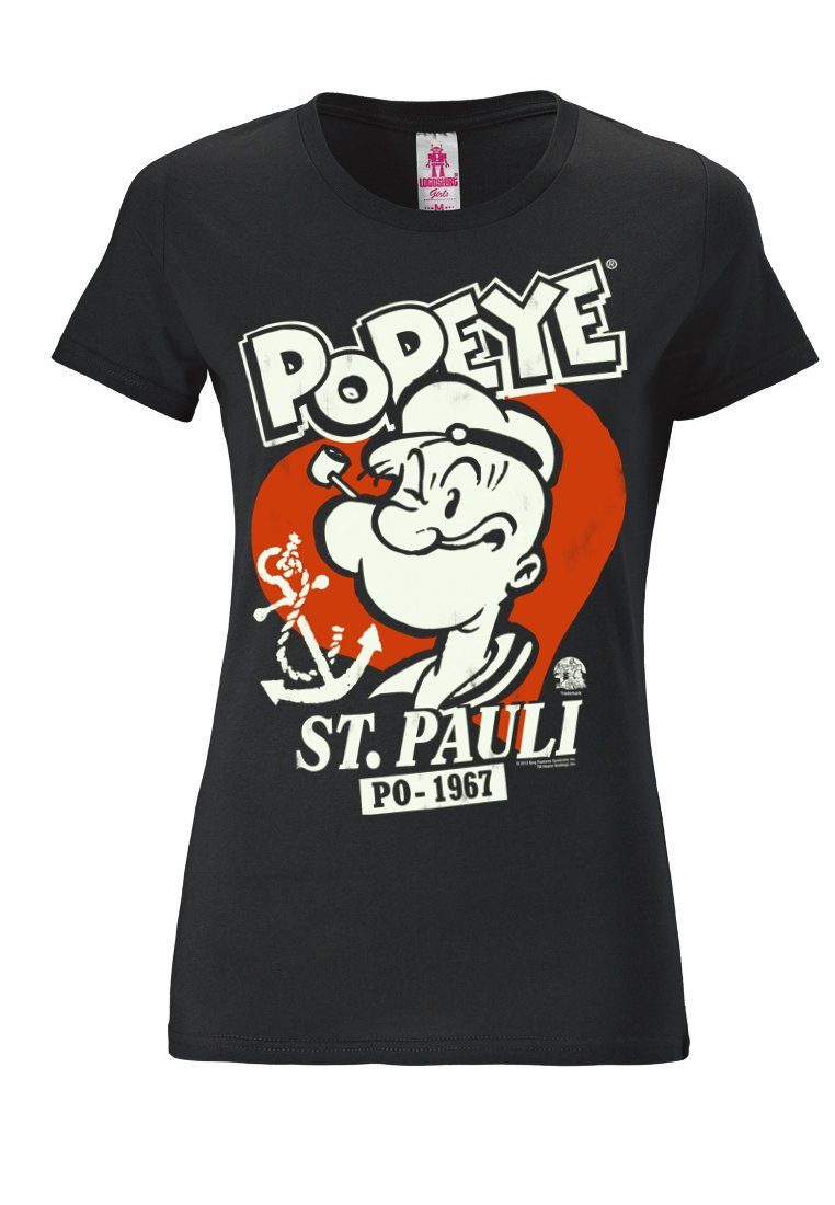 Damen Shirts LOGOSHIRT T-Shirt Popeye der Seemann mit tollem Frontprint