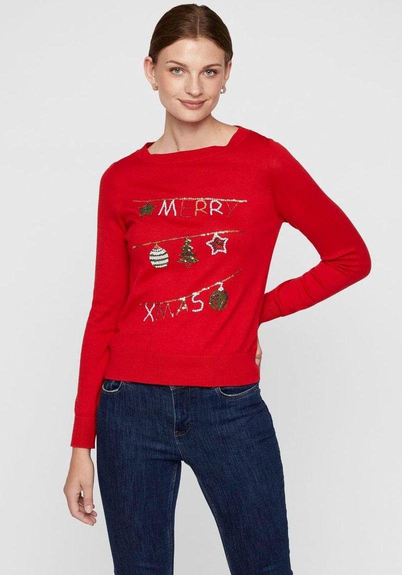 Vero Moda Rundhalspullover »MERRY« für Weihnachten  OTTO