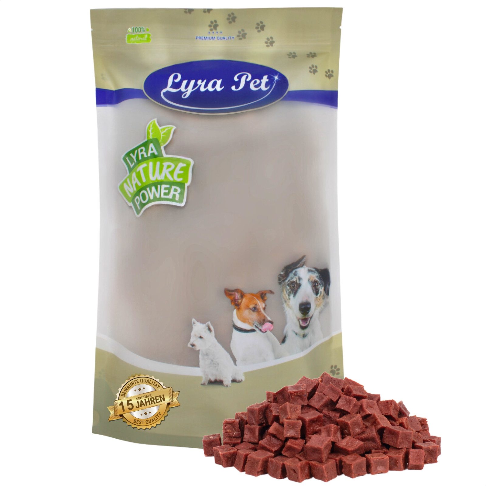 Lyra Pet 1 kg Lyra Pet® Pferdefleischwürfel Pferd, Ergänzungsfutter für: Hund