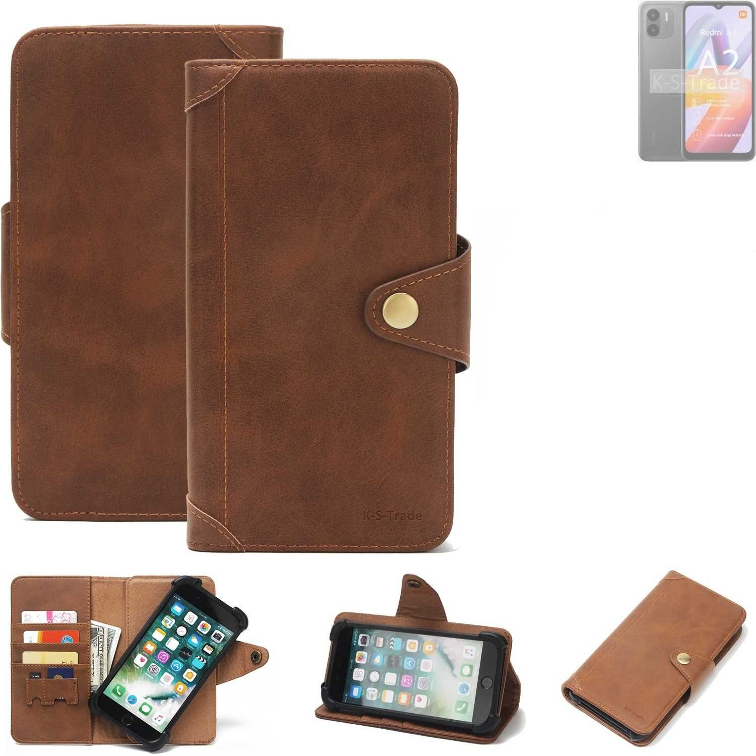K-S-Trade Handyhülle für Xiaomi Redmi A2, Handyhülle Schutz Hülle Walletcase Bookstyle Tasche Case