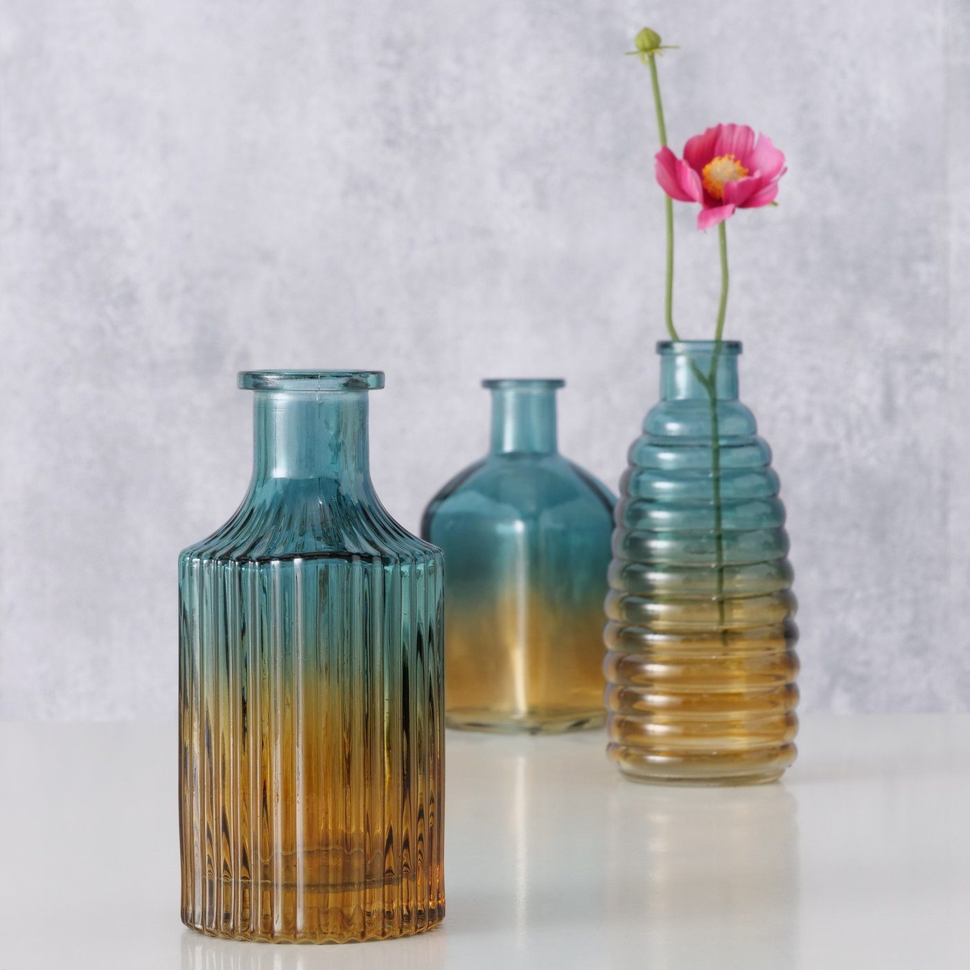 Vase Dekovase BOLTZE Bloominghome 3er-Set Glas