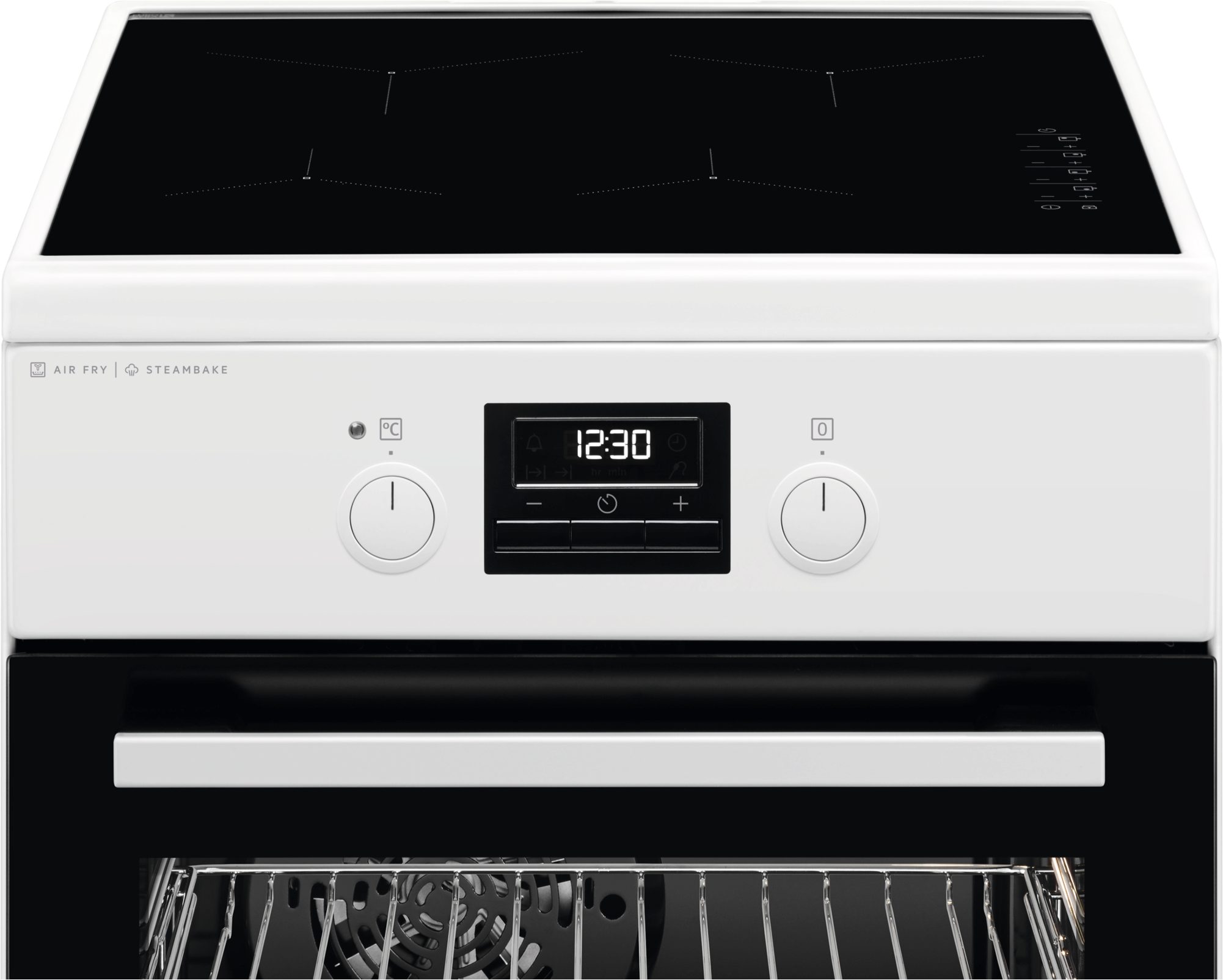 AEG Induktions-Standherd CIB56494BW 943005695, mit FlexiRunners™ – Teilauszug (2 Paar), Induktionskochfeld mit vier Kochzonen, Leichtreinigungstür