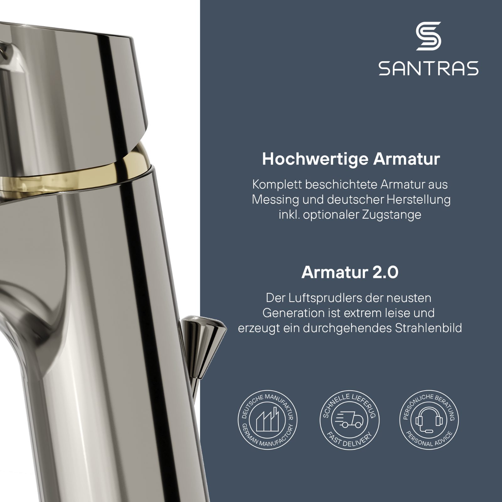 Santras Waschtischarmatur Waschtischarmatur mit Zugstange und Ablaufgarnitu günstig online kaufen