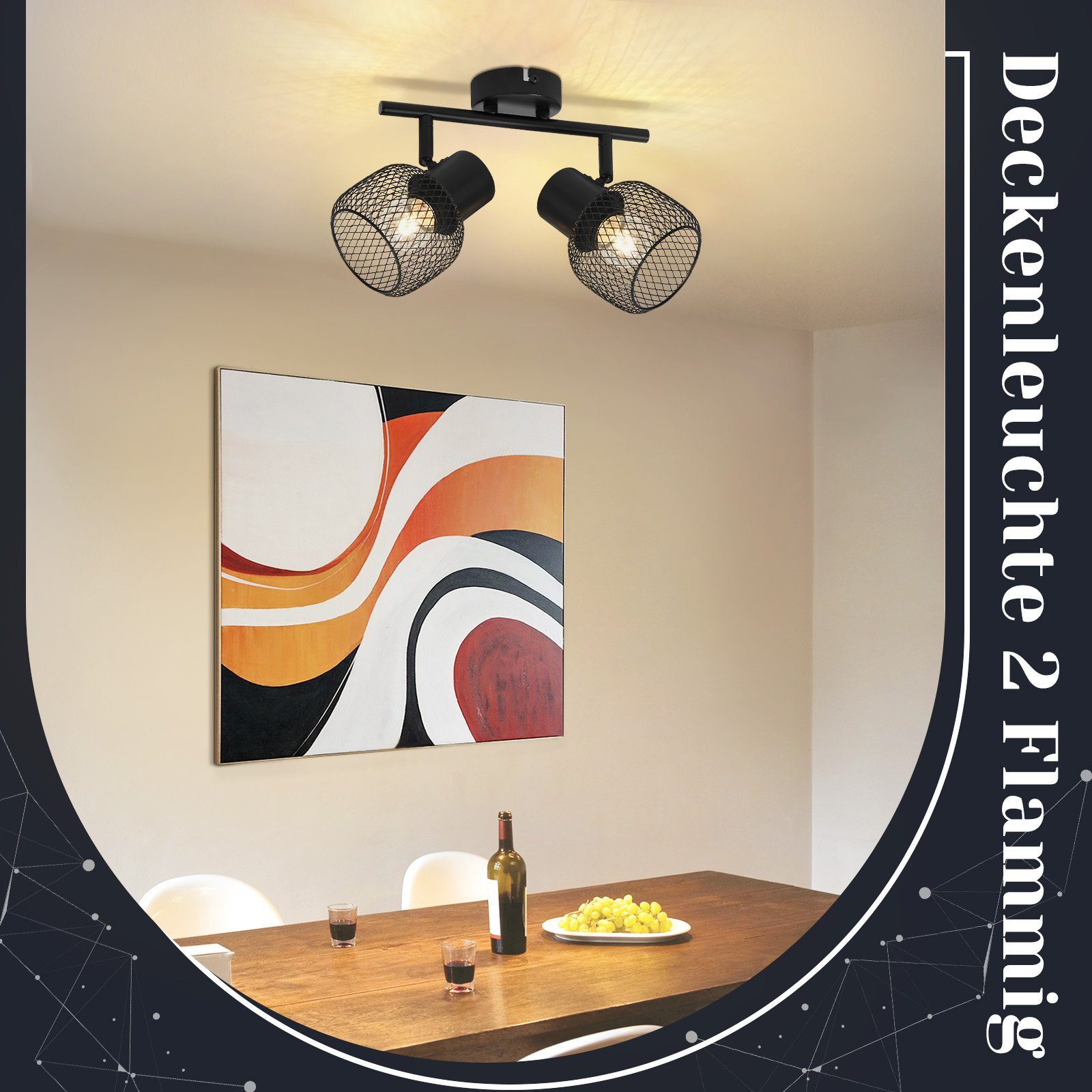 ZMH LED Deckenleuchte Whonzimmer 2Flammig Deckenstrahler günstig online kaufen