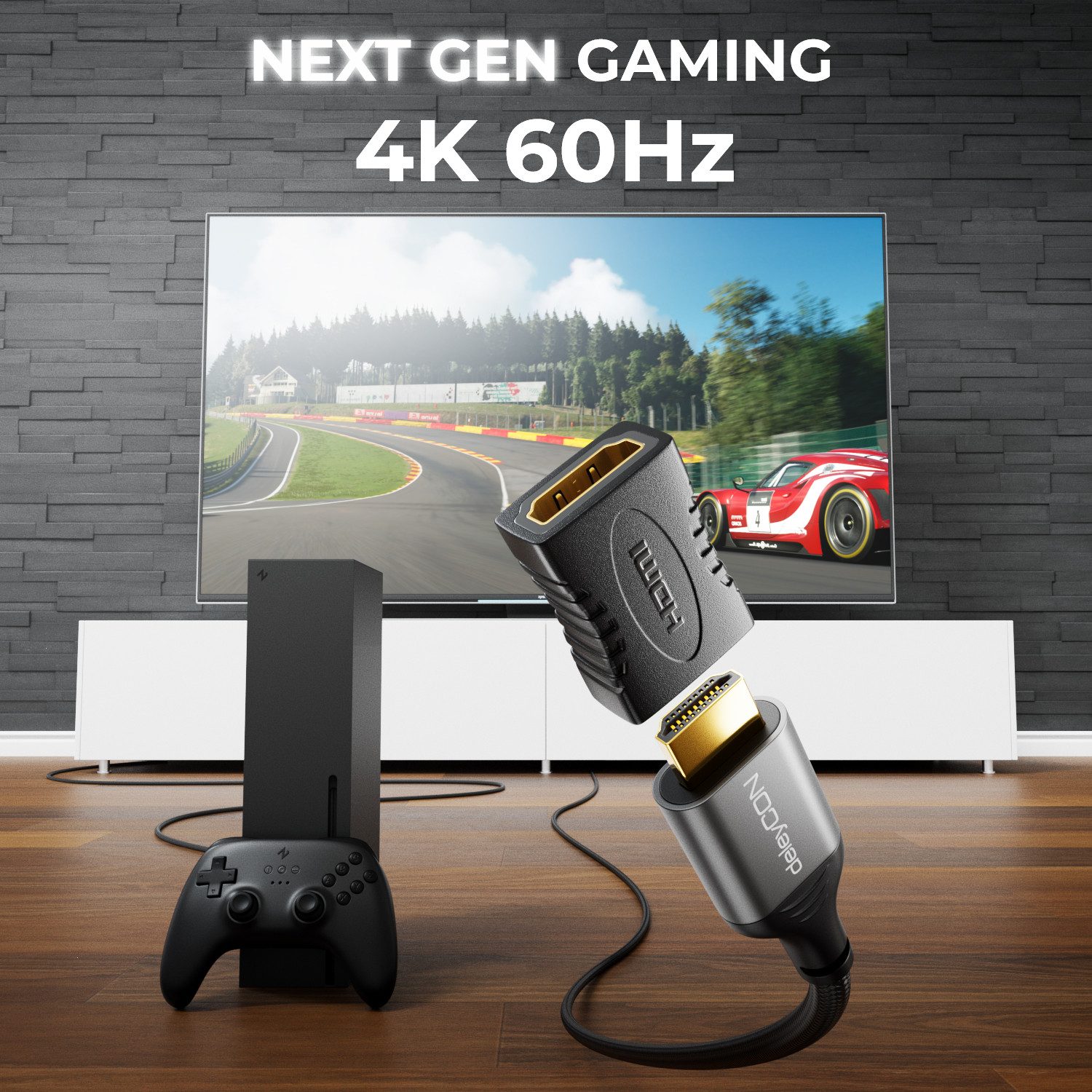 deleyCON deleyCON 2 HDMI Adapter Kupplung Verbinder Typ A 4K Ultra HD UHD 3D HDMI-Kabel – Bild 5 von 5
