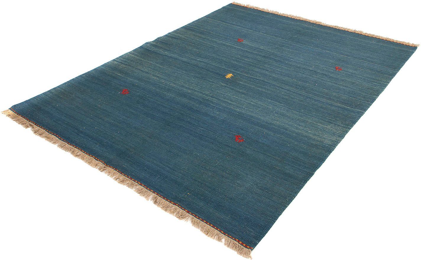 Wollteppich Kelim - Oriental - 203 x 146 cm - dunkelblau, morgenland, rechteckig, Höhe: 6 mm, Wohnzimmer, Einzelstück