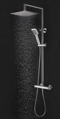 welltime Brausegarnitur Raindrop, Höhe 83 cm, 1 Strahlart(en), Überkopfbrauseset Duschsystem Duschsäule Brauseset Regendusche
