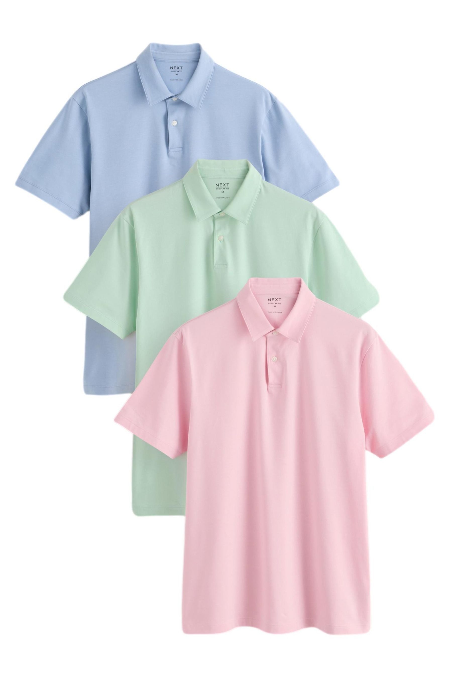 Poloshirt 3er-Pack Kurzarm-Poloshirts aus Jersey