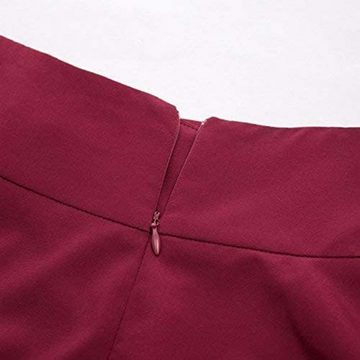 KIKI Faltenrock Ausgestellter A-Linien-Taschenrock mit hoher Taille für Damen