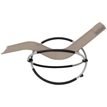 vidaXL Gartenlounge-Sessel Geometrische Sonnenliege Stahl Taupe Gartenliege