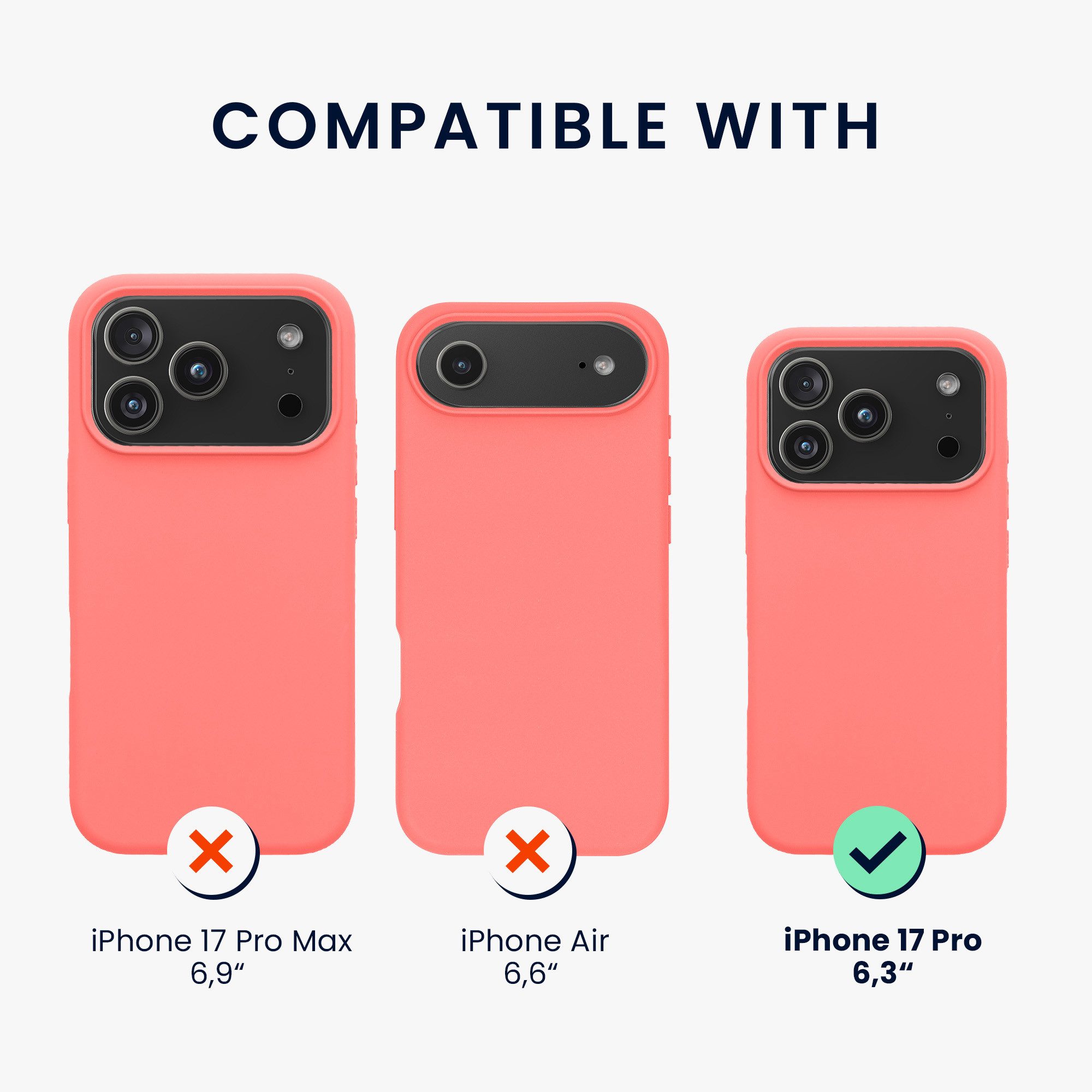 kwmobile Smartphone-Hülle Handyhülle für Apple iPhone 18 Pro / iPhone 17 Pro Hülle, Weiches Handy Silikon Case - Schutzhülle Cover – Bild 2 von 5