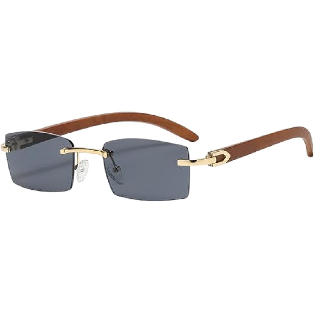 VEKROBOT Sonnenbrille Randlose rechteckige Sonnenbrille für Damen und Herren retro modisch (1-St) Kleine Sonnenbrille im klassischen Retro-Design