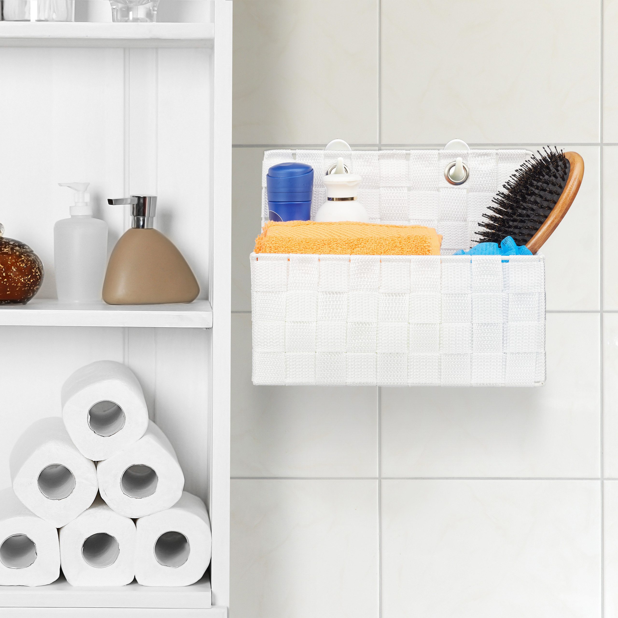 relaxdays Aufbewahrungskorb hängend, Weiß günstig online kaufen