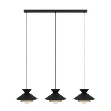 EGLO Hängeleuchte GRIZEDALE, ohne Leuchtmittel, Pendelleuchte, Esszimmerlampe, Japandi-Design aus Metall in Schwarz