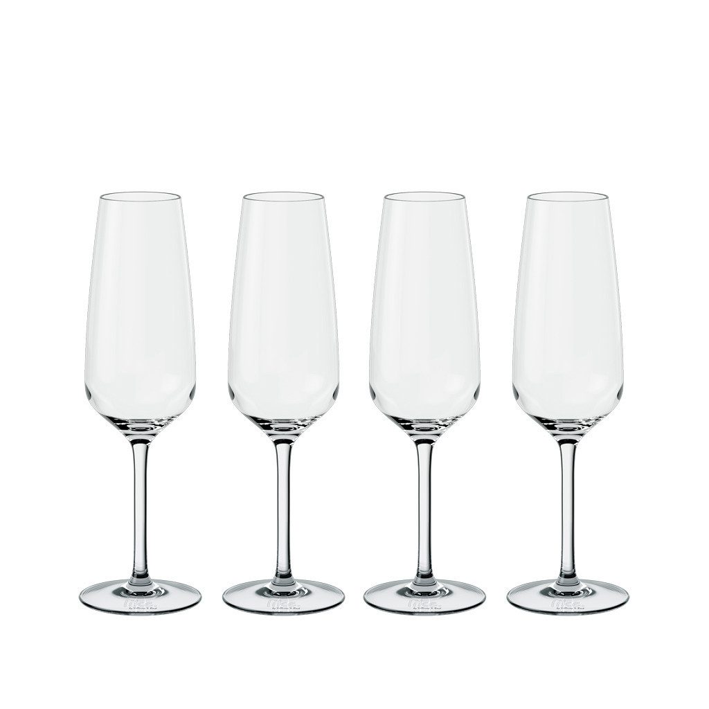 like. by Villeroy & Boch Sektglas Essential Sekt-/Champagnerglas, 4 Stück 231mm, 4-tlg., Glas, Kristallglas, spülmaschinenfest, Made in Germany
