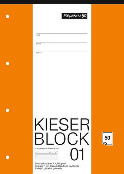 BRUNNEN Collegeblock Kieserblock Lineatur 1, DIN A4 ab 1. Klasse