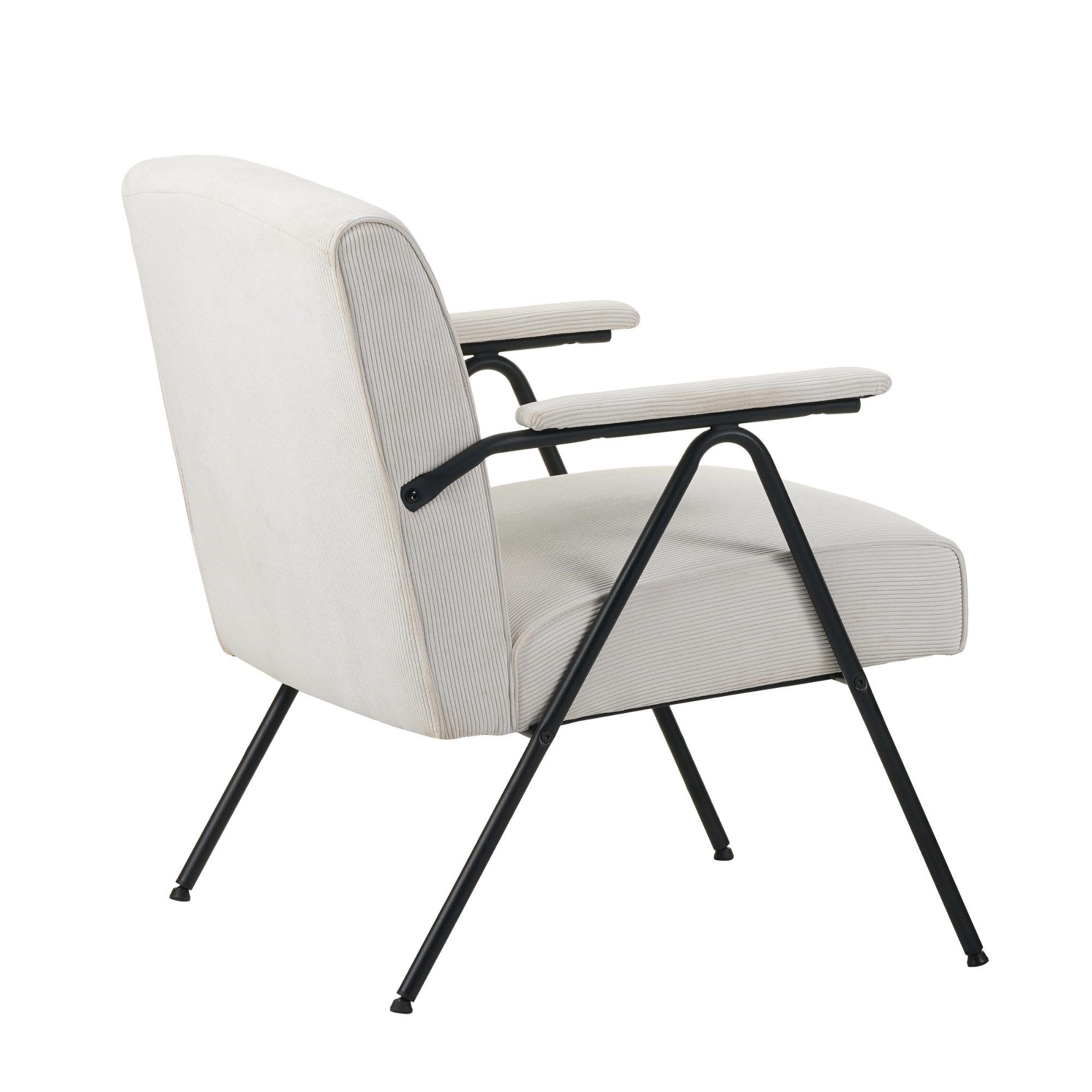 Albatros International Sessel Sessel Stanford Beige Vintage Design bequem Stoff Cord Bezug, sehr bequeme S-Federn, Relaxsessel Loungesessel für Wohnzimmer