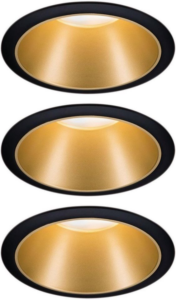 Paulmann LED Einbauleuchte »3er Set Cole 3x6,5W Schwarz/Gold matt 2700K Warmweiß«, 3-Stufen-dimmbar-kaufen