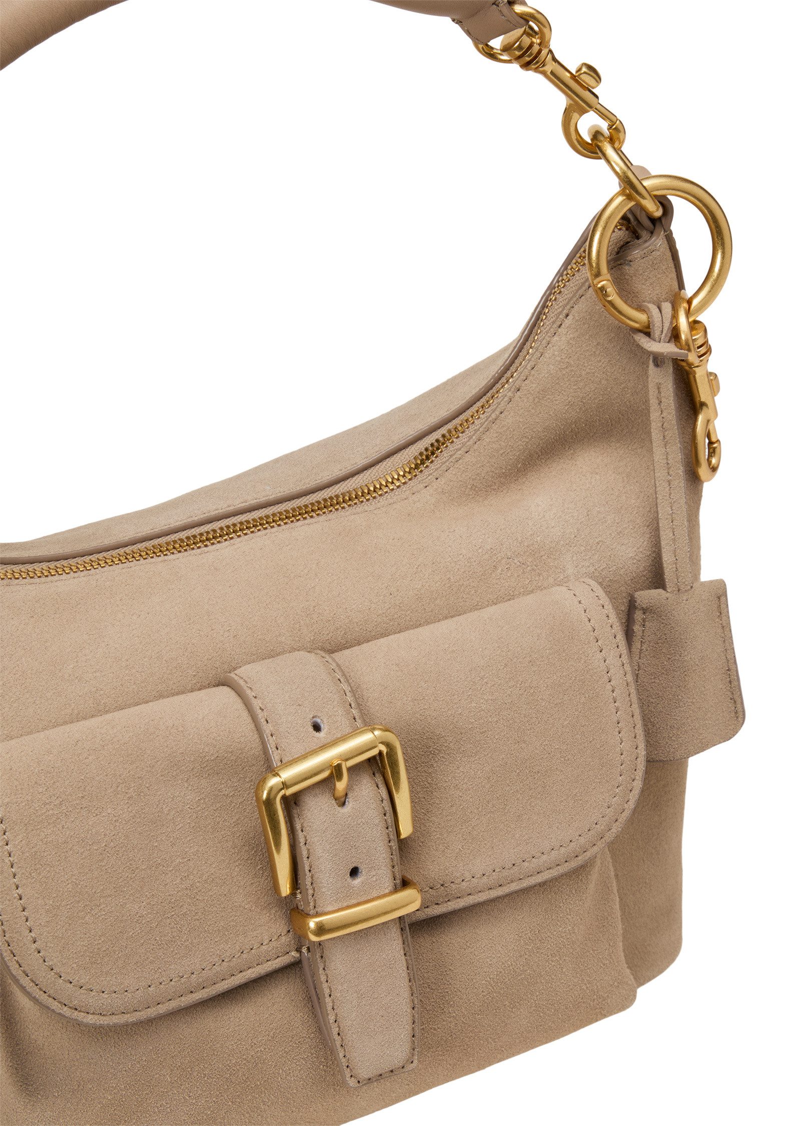 Marc O'Polo Umhängetasche aus softem Velours-Rindleder