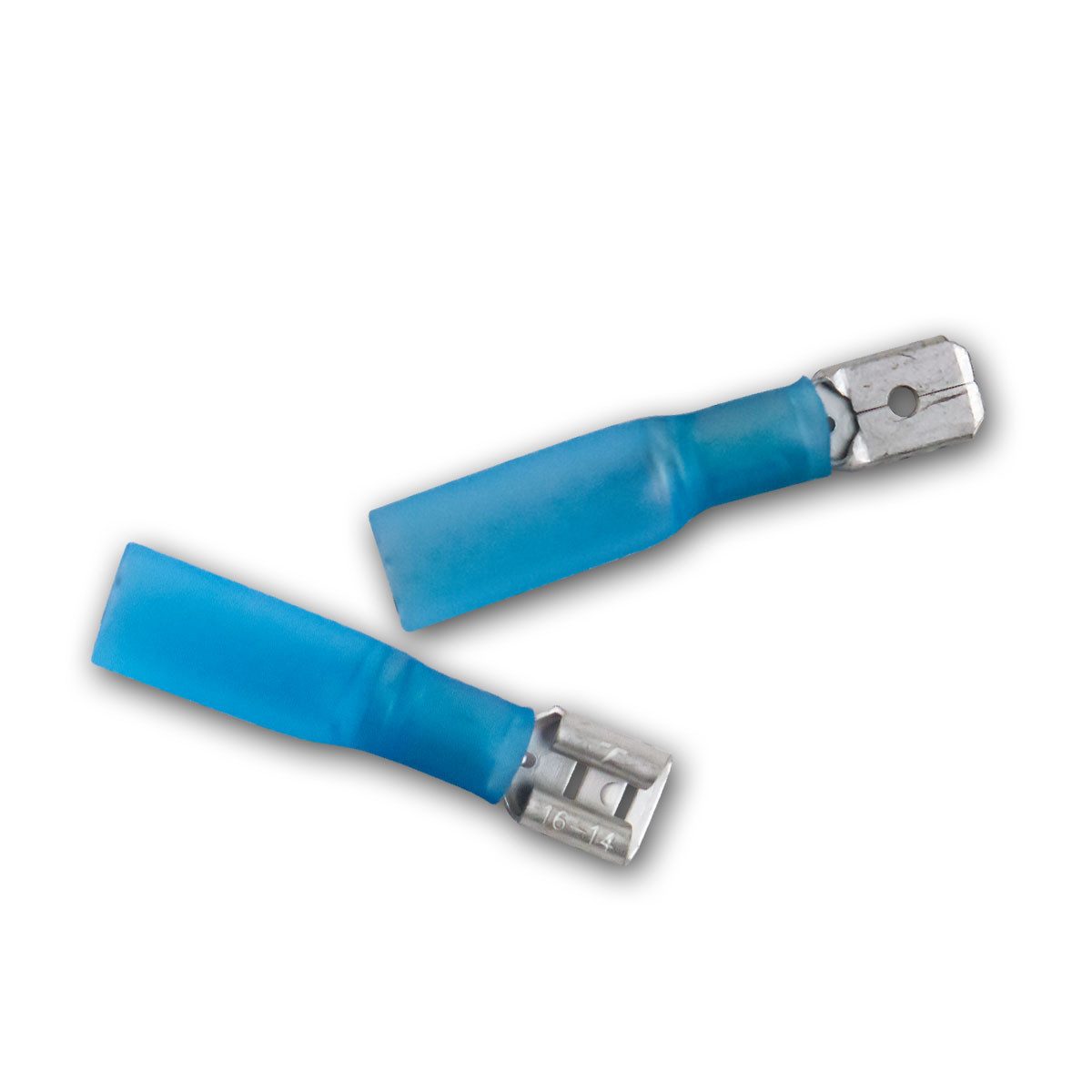 world-trading-net Aderendhülsen 10 Paar Schrumpf-Kabelschuhe Blau 1,5-2,5mm Kleber