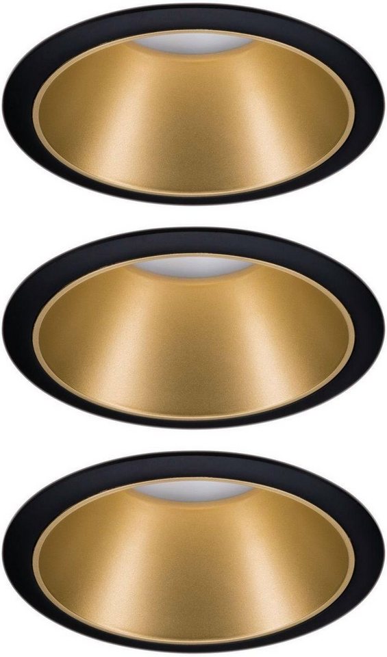 Paulmann LED Einbauleuchte »3er Set Cole 3x6,5W Schwarz/Gold matt 2700K Warmweiß«, 3-Stufen-dimmbar-HomeTrends