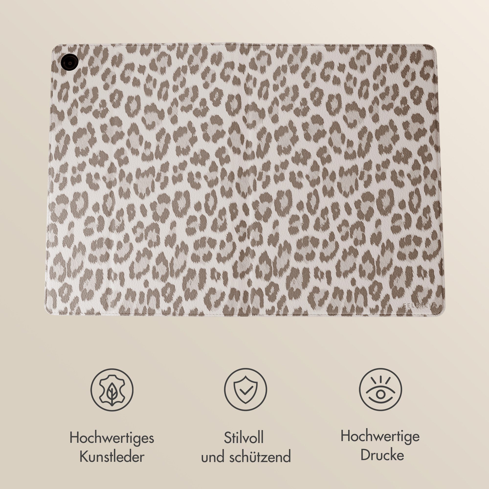 Selencia Tablet-Mappe Selencia Sabi Klapphülle mit Leopardenmuster Samsung Galaxy Tab A11 Pl – Bild 3 von 5