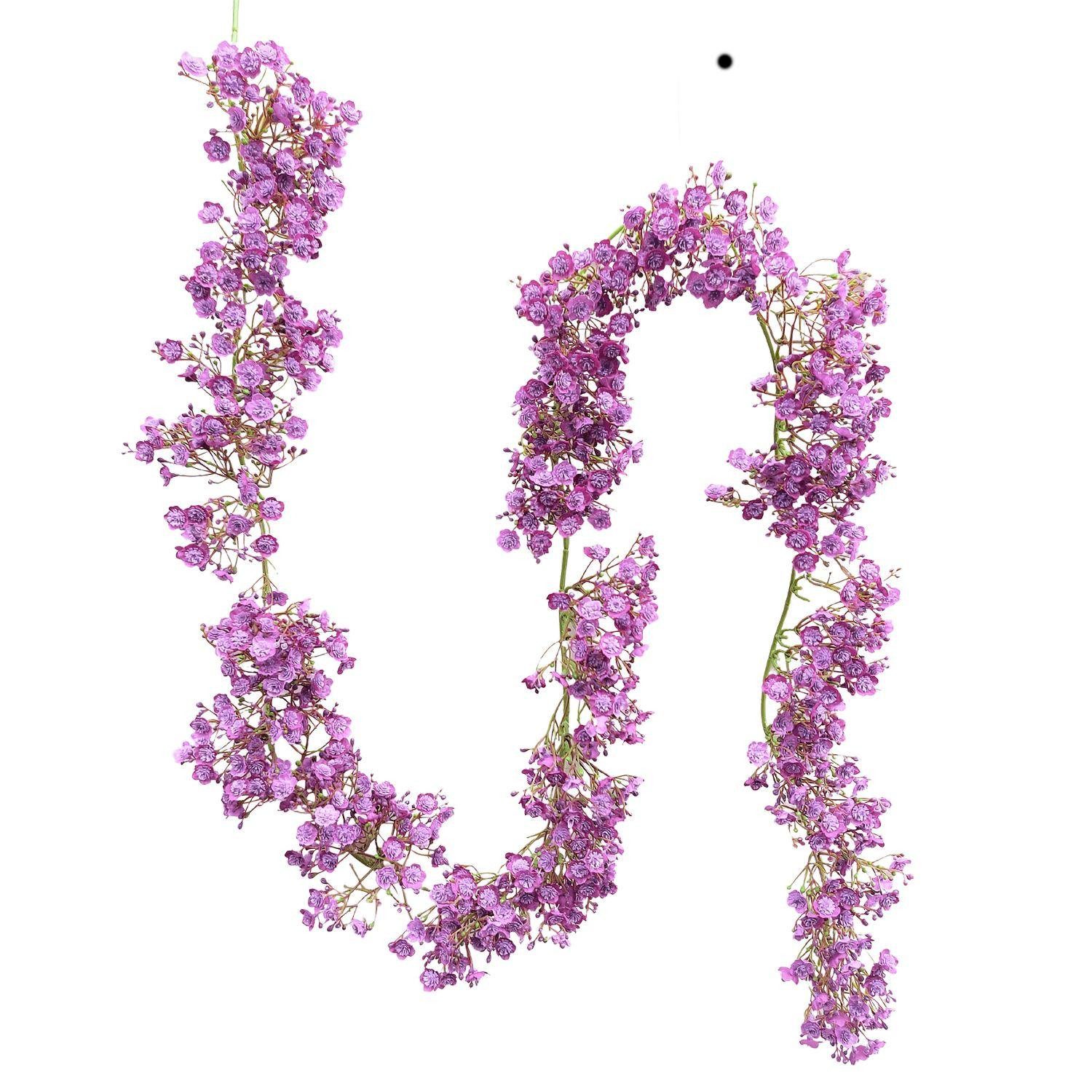 Kunstgirlande Kunstpflanzen Schleierkraut Girlande LITAGO, rosa-violett, 180cm Schleierkraut, artplants, Höhe 180.0 cm