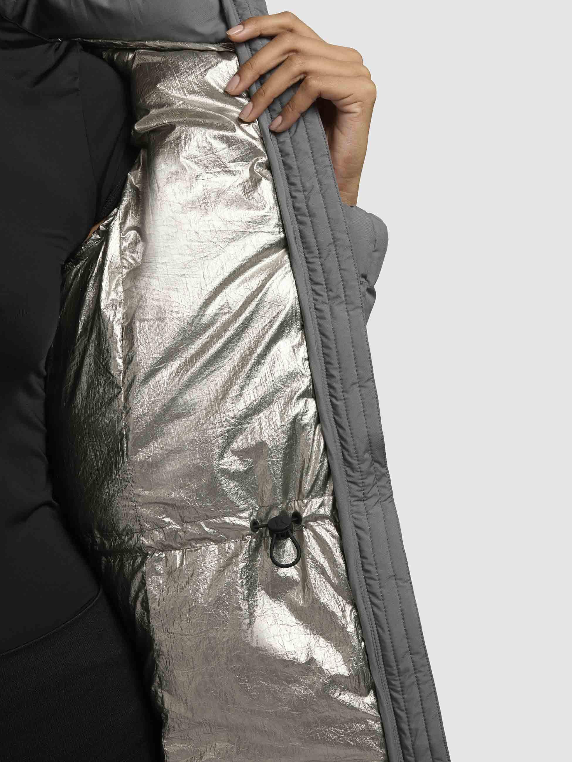 khujo Steppjacke Imes-YM Steppmantel mit hohem Kragen und silbrig glänzendem Innenfutter – Bild 4 von 5