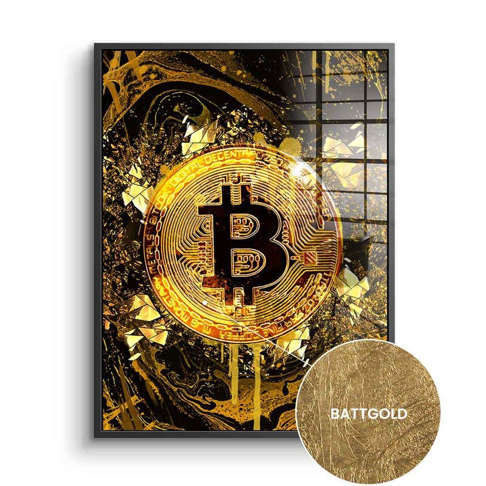 DOTCOMCANVAS® Acrylglasbild, Bitcoin und Crypto, Blattgoldbild, günstig online kaufen