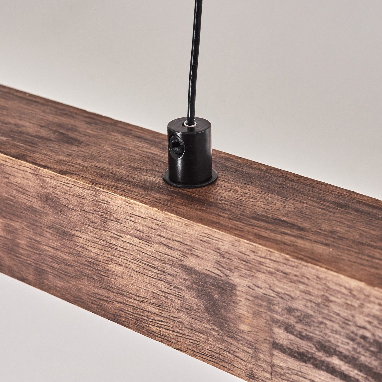 hofstein Pendelleuchte dimmbare Hängelampe aus Metall/Holz/Kunststoff in Schwarz/Dunkelbraun, LED wechselbar, 3000-6000 Kelvin, skandinavisches Design, Touchdimmer, LED 20 Watt, 2100 Lumen