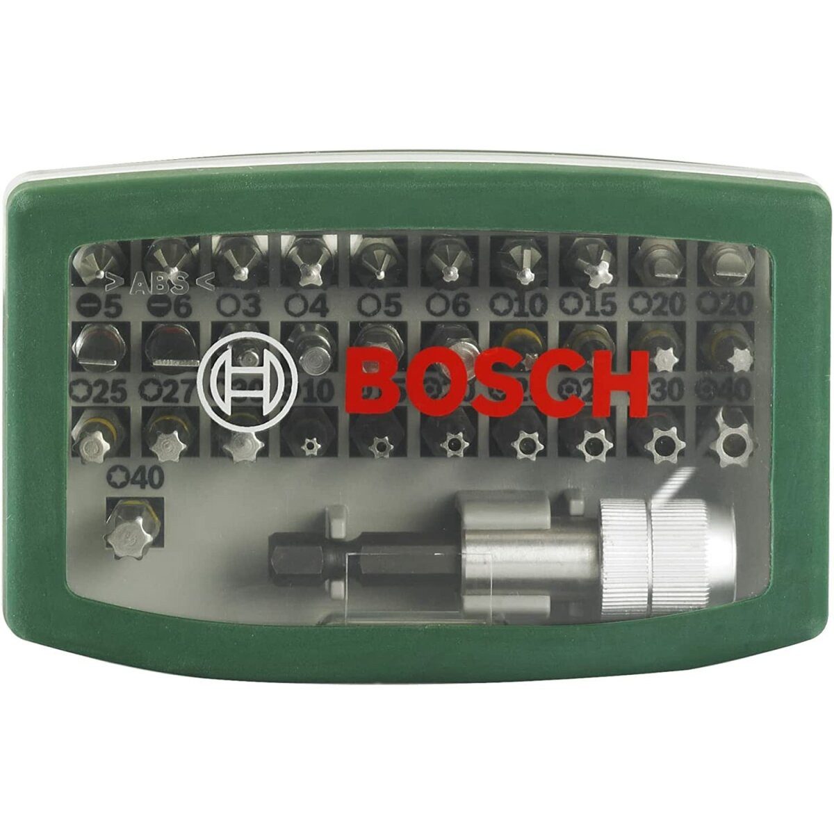 BOSCH Bohrer- und Bitset 32tlg. Schrauberbit-Set PH-, PZ-, Hex-, T-, TH-, S-Bit, mit Gürtelclip