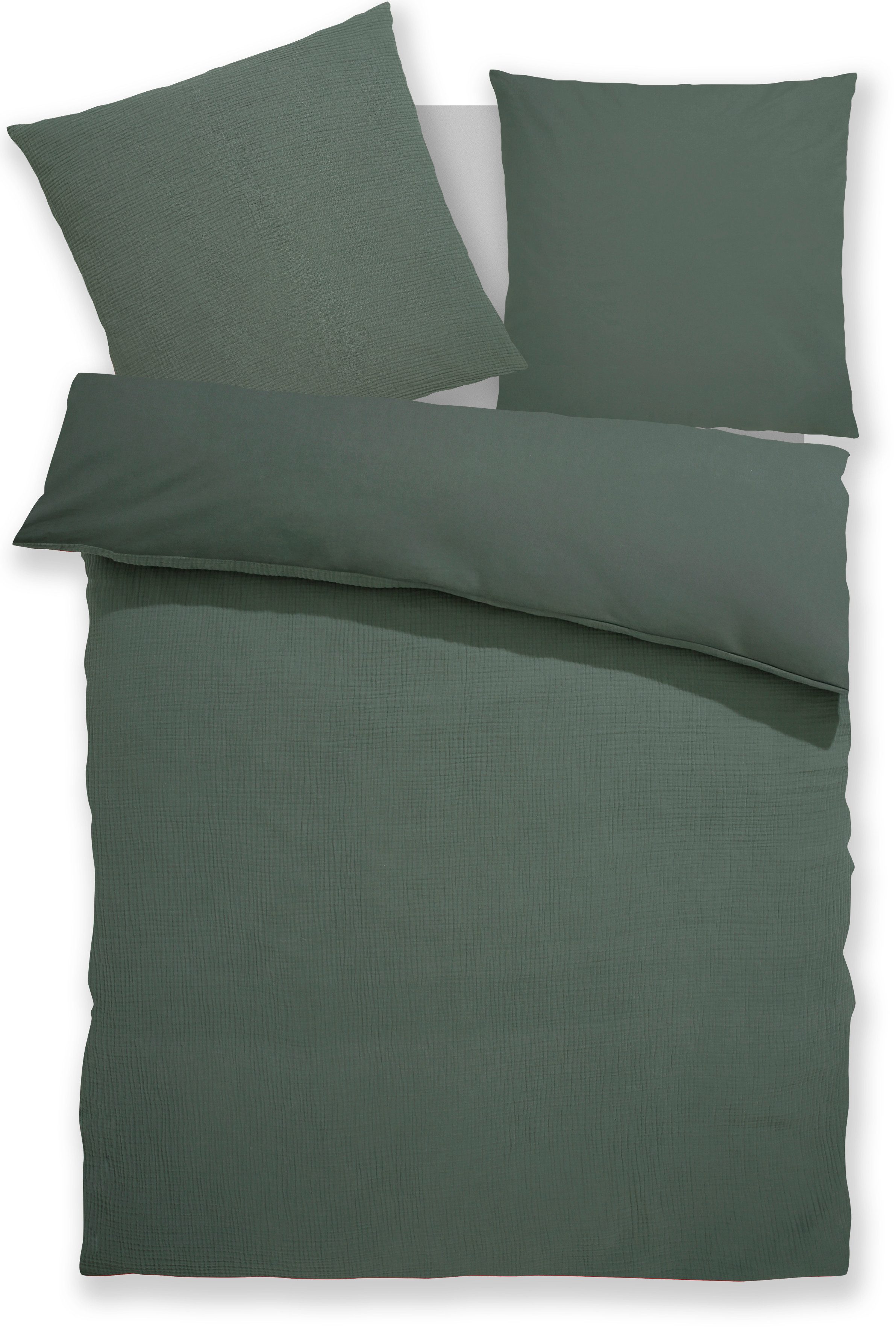 OTTO home Wendebettwäsche Sari3, Musselin, Renforcé, 2 teilig, NEUHEIT: aus 100% Baumwolle in weichem Musselin, Rückseite Renforcé