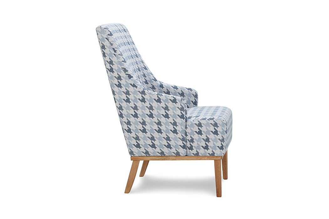 JVmoebel Sessel, Sessel Polster Designer 1 Blau Stoff Textil Fernseh Sitzer Stuhl Relex Leder Lounge