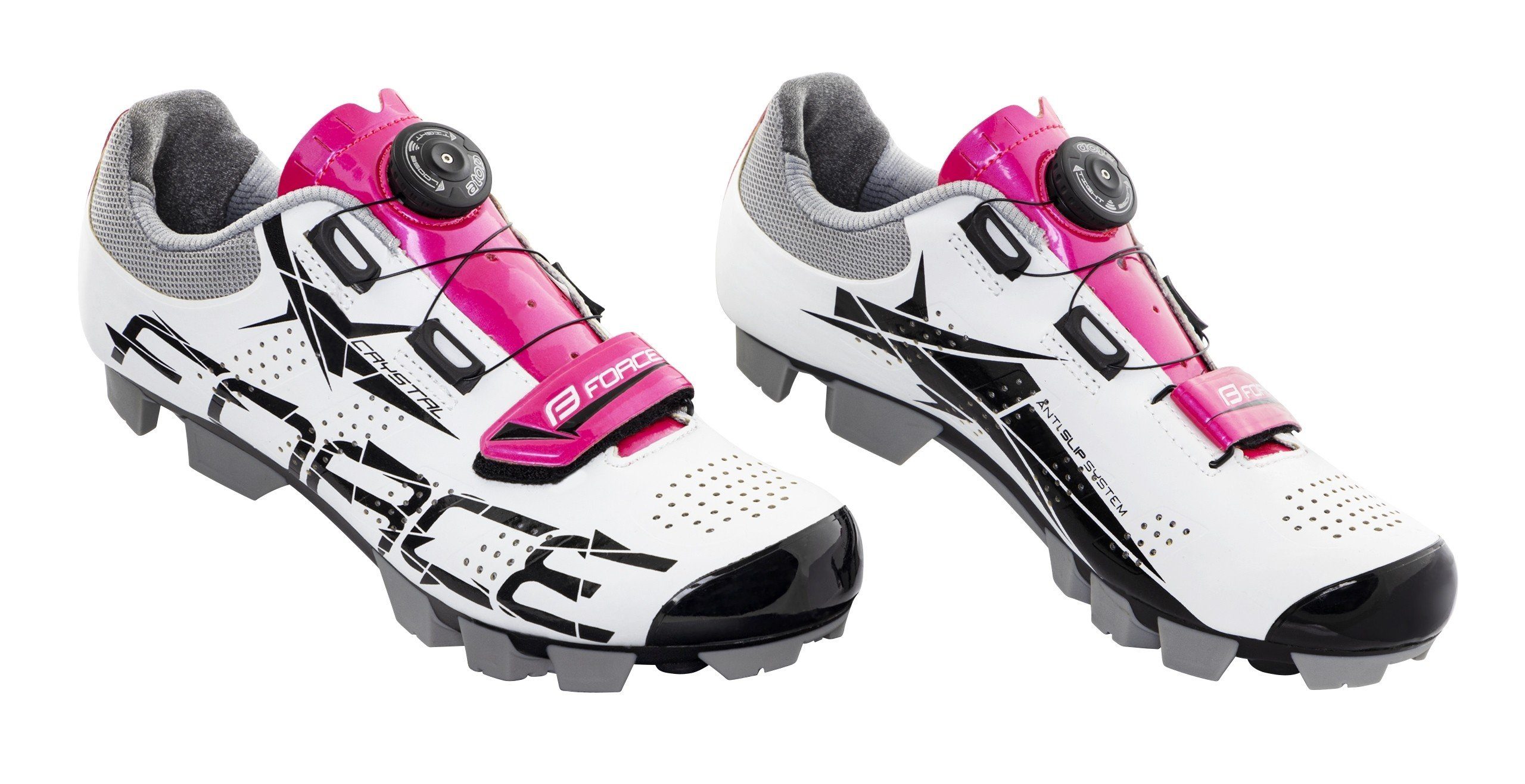 FORCE MTB Обувь CRYSTAL LADY weiss pinke Lasche Fahrradschuh