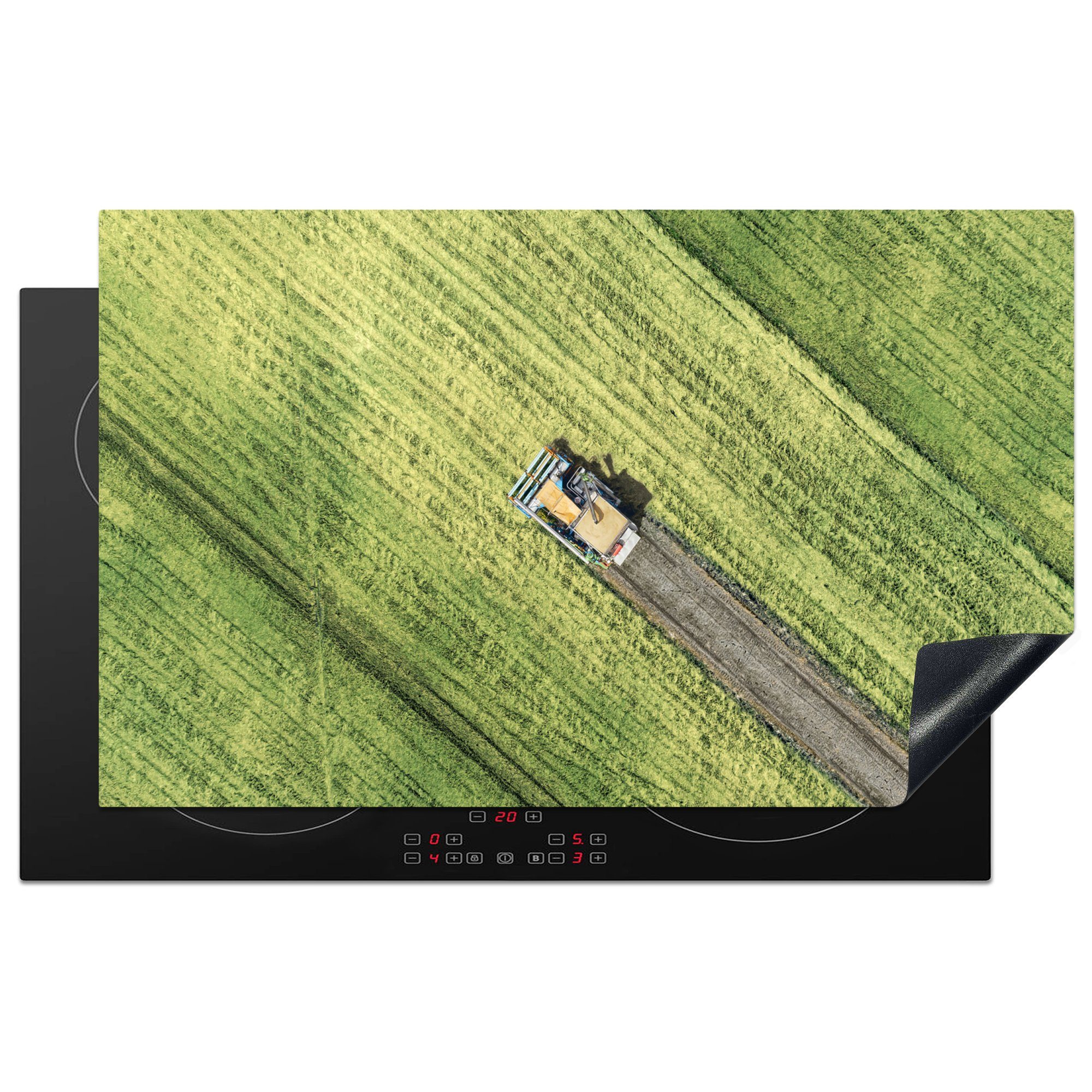 MuchoWow Herdblende-/Abdeckplatte Landwirt - Bauernhof - Ernte - Weizen, Vinyl, (1 tlg), 83x51 cm, Ceranfeldabdeckung, Arbeitsplatte für küche