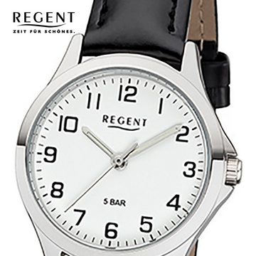Regent Quarzuhr Regent Damen Uhr 2112418 Leder Quarz, Damen Armbanduhr rund, klein (ca. 29mm), Lederarmband