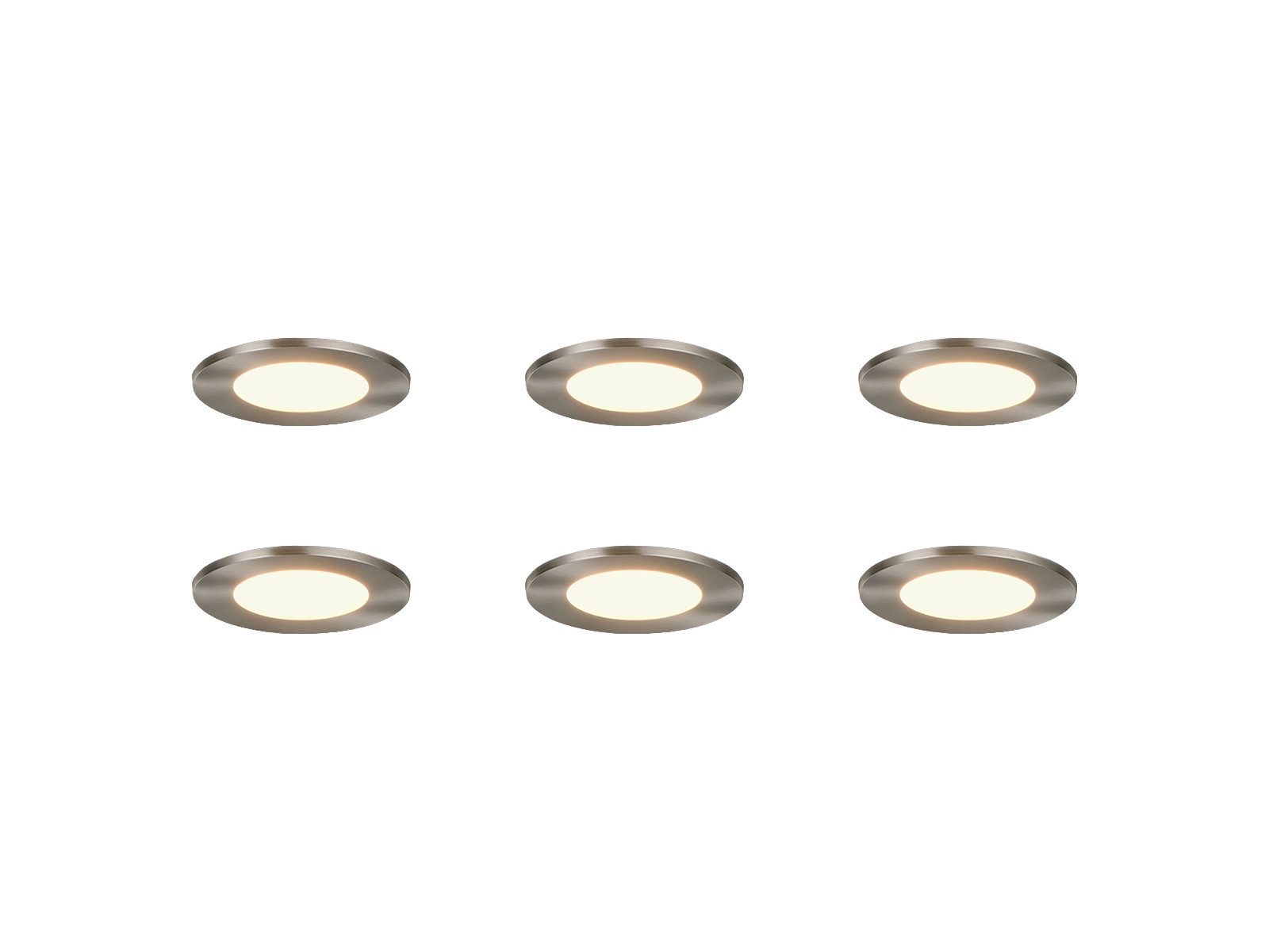 TRIO Leuchten LED Einbaustrahler flache Einbautiefe 230V ohne Trafo 8,5cm, Dimmbar, LED fest integriert, Warmweiß, Neutralweiß, Decken-Einbaustrahler flach-e Einbautiefe