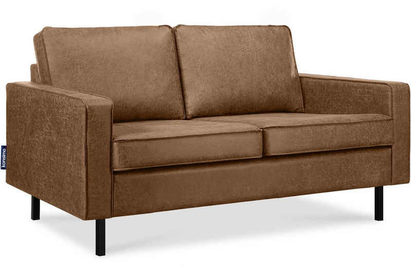 Konsimo 2-Sitzer INVIA Zweisitzer-Sofa, Grundschicht: Echtleder, in Vintageoptik, Hergestellt in EU