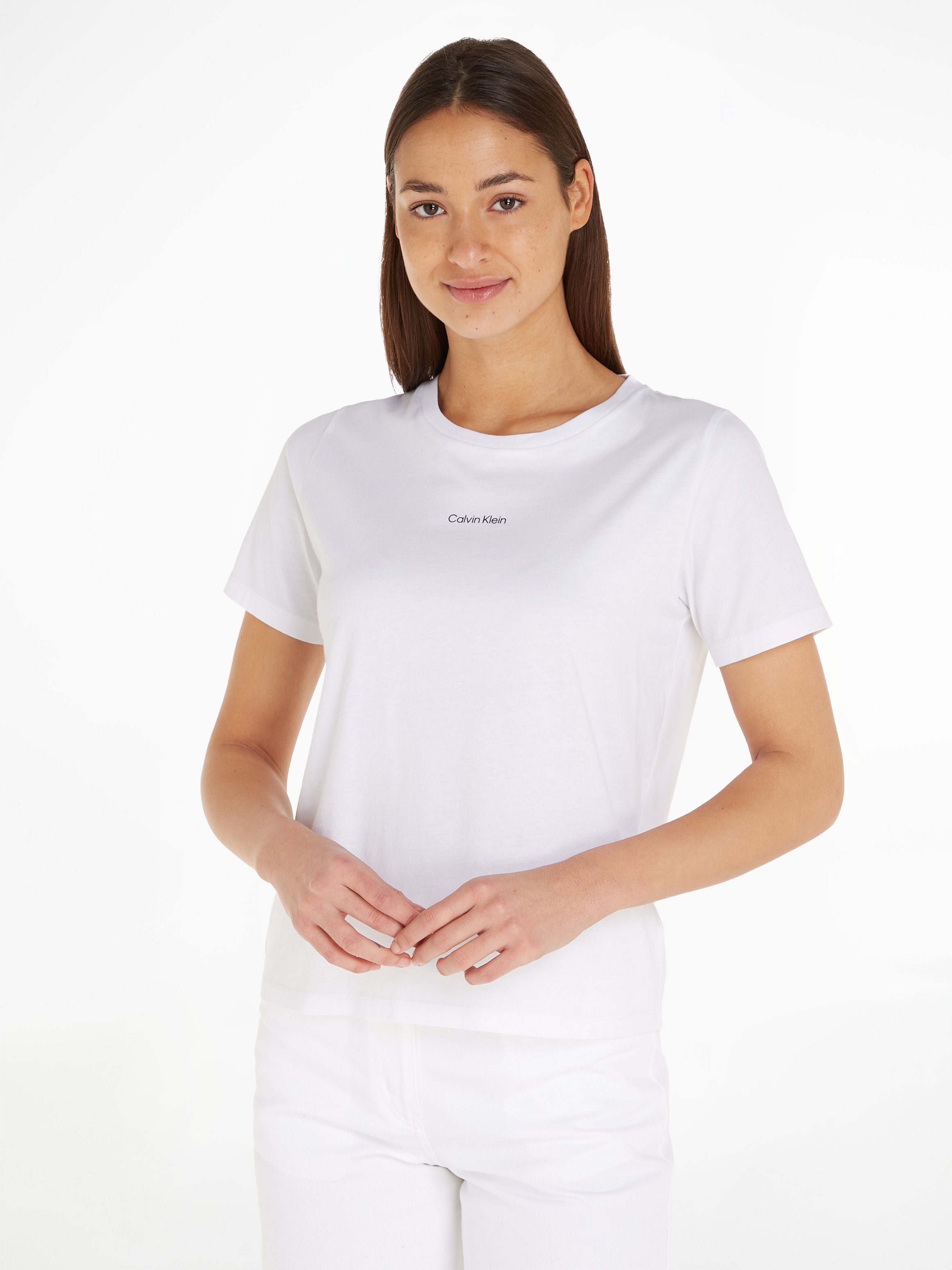 Bright-White MICRO LOGO T-Shirt Baumwolle Klein reiner Calvin aus T-SHIRT