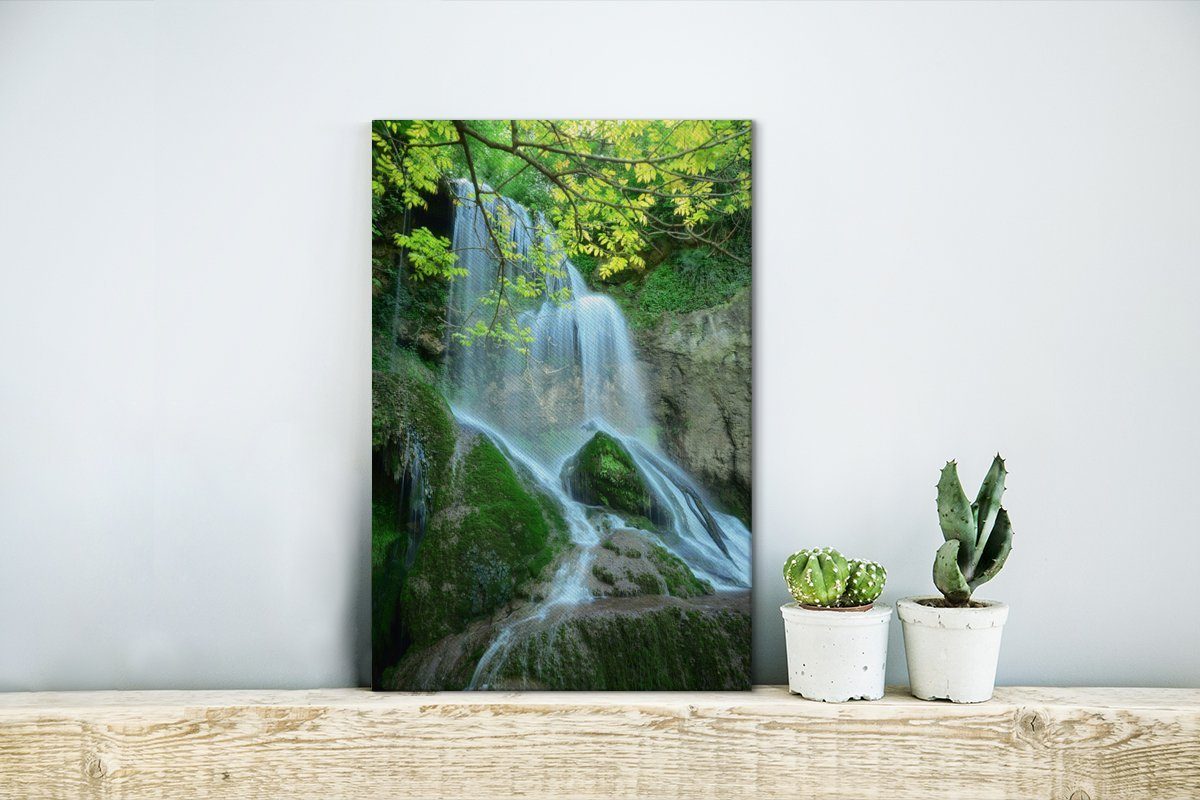 Gemälde, Zackenaufhänger, (1 Krushuna-Wasserfall inkl. bespannt St), fertig cm Osteuropa, OneMillionCanvasses® Leinwandbild Leinwandbild 20x30
