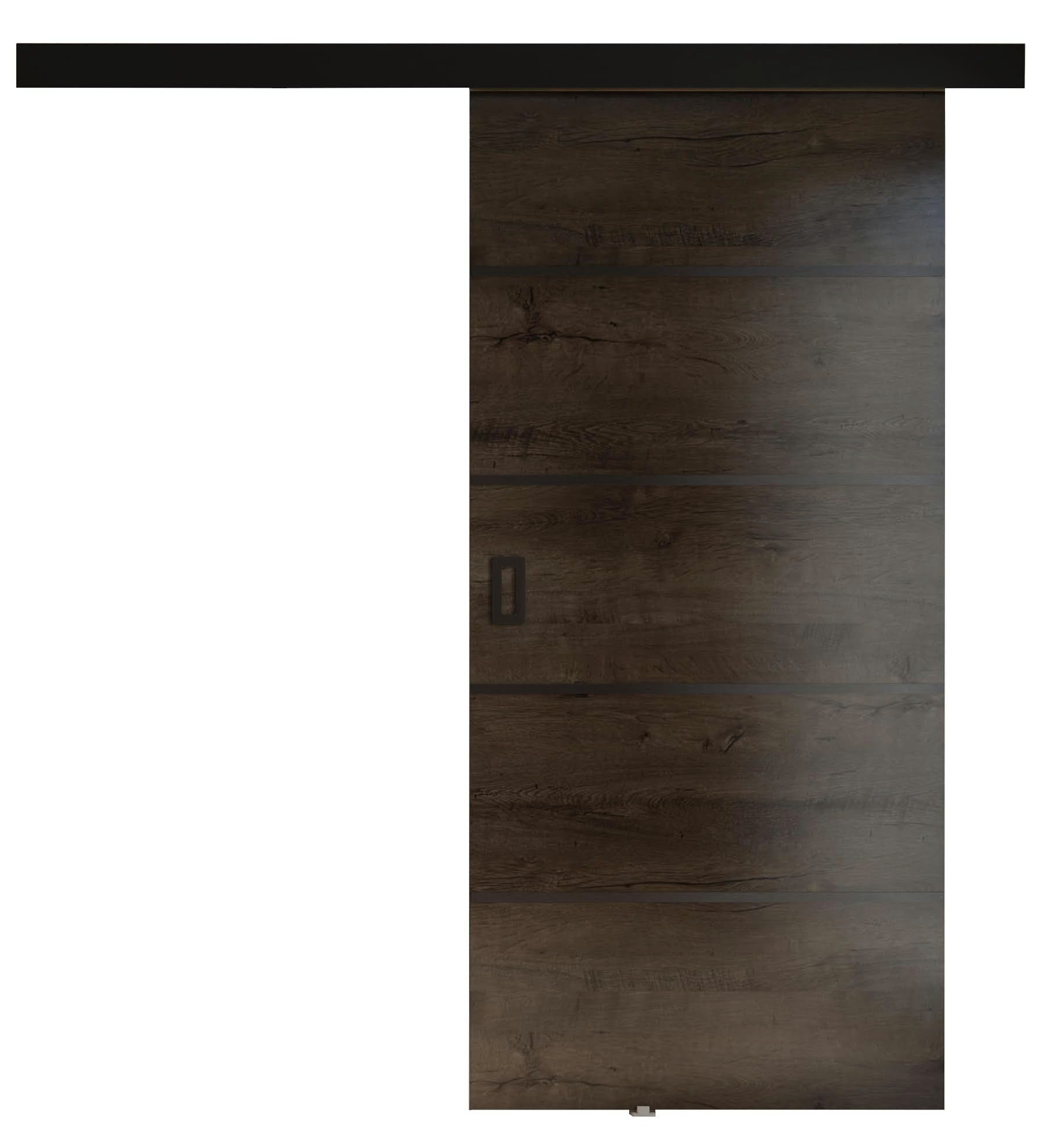 KIER FURNITURE Schiebetür WERDI PLUS - 96 x 205 x 1.6 cm - Universell - Esche Dunkel