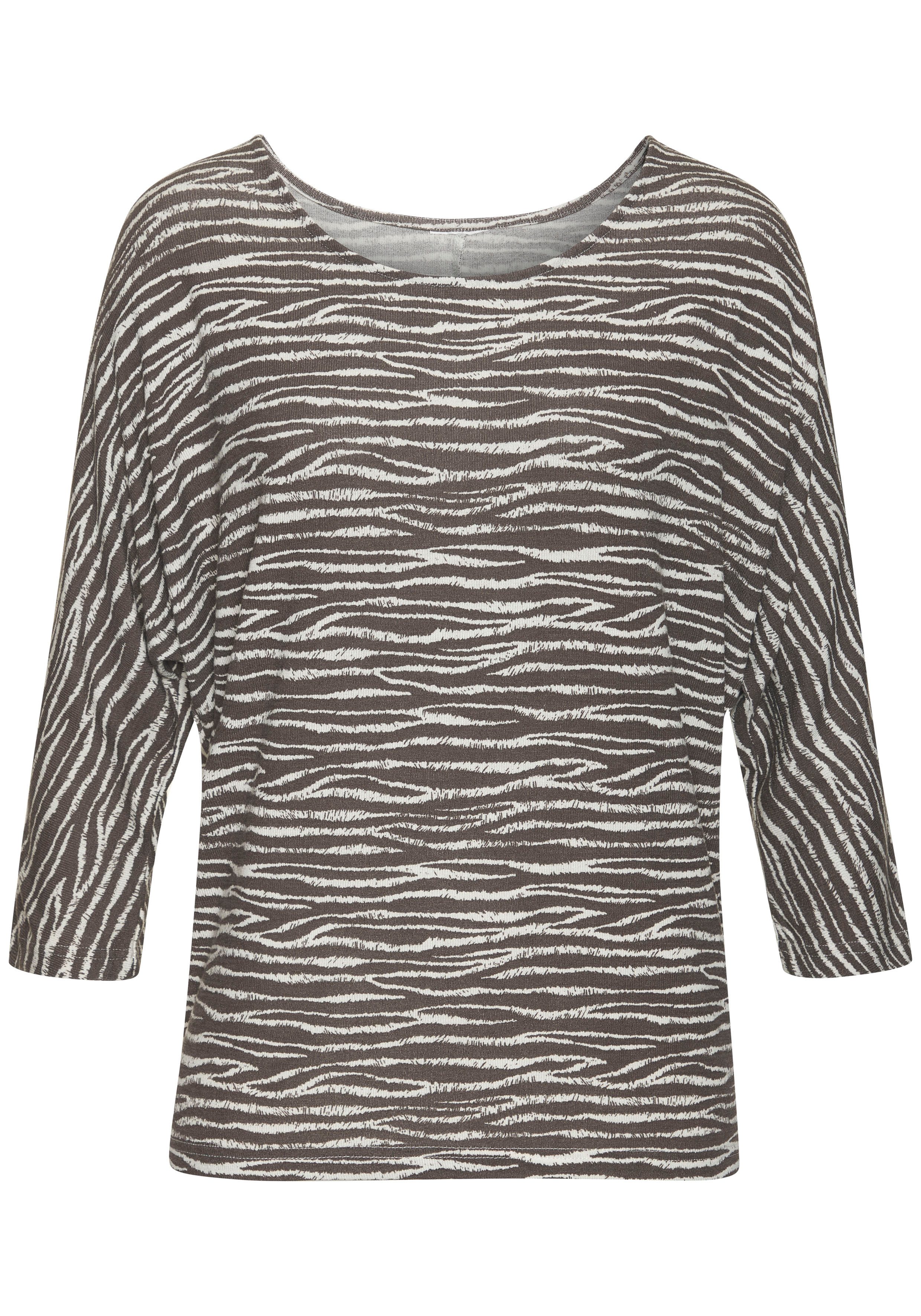 LASCANA 3/4-Arm-Shirt mit modischem Zebra-Muster aus günstig online kaufen