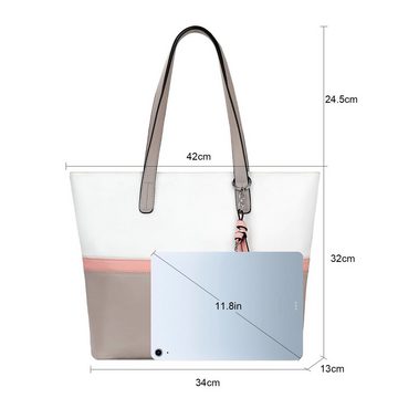 TAN.TOMI Shopper Handtasche Damen Shopper Groß Damen Tasche für Büro Schule Einkauf