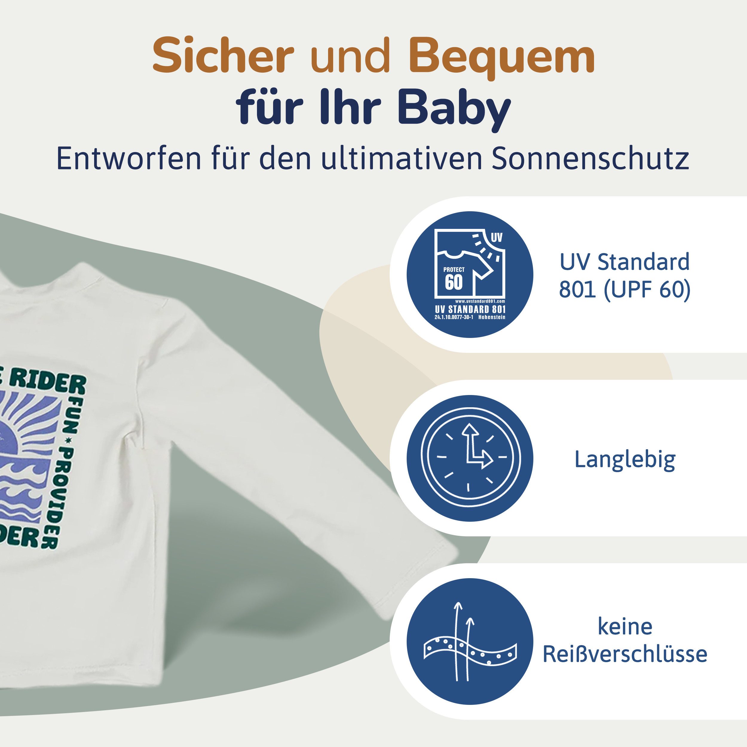 Rash Guard UV Shirt Kinder Langarm & UPF 60 Sonnenschutz